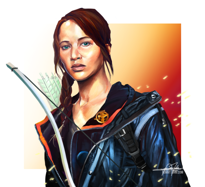 Illustration for article titled Katniss Everdeen in Speed Painting Form!